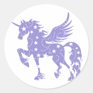 Unicorn pegasus - Farbe wählen Runder Aufkleber