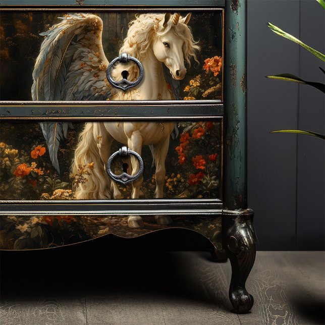Unicorn Pegasus Woodland Floral Decoupage Seidenpapier (Von Creator hochgeladen)