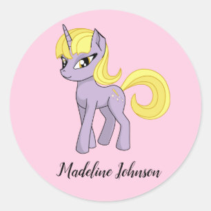 Unicorn Personalisiert Stickers Kleine Girl-Siegel