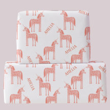 Unicorn Personalisierter Name Rosa