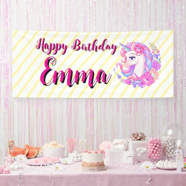 unicorn & personalize your name banner (Party)