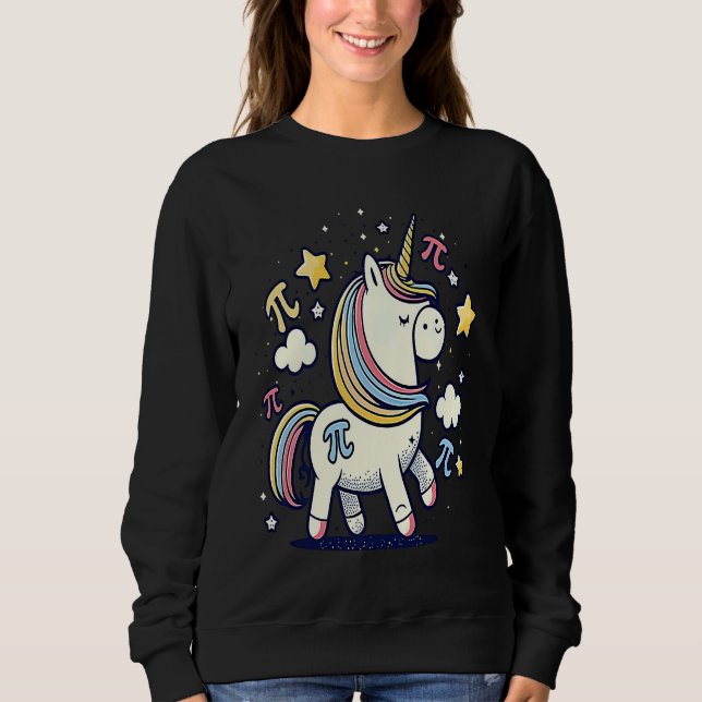 Unicorn Pi Symbol Pi Day Sweatshirt (Vorderseite)
