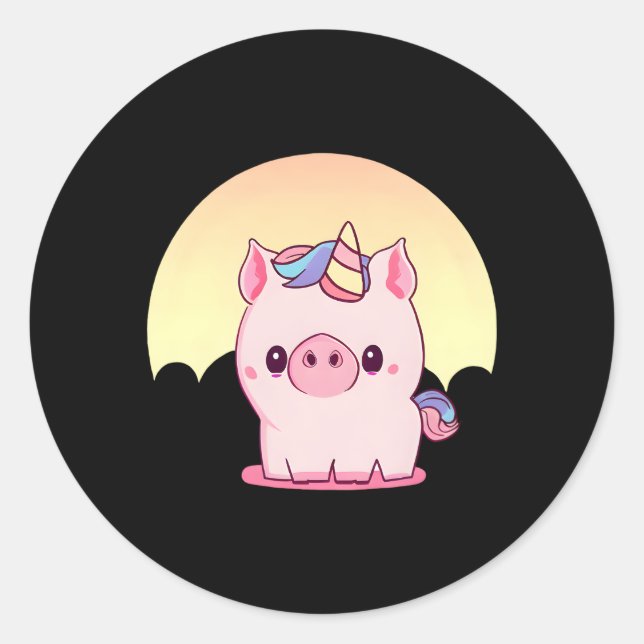 Unicorn Pig verzaubert Piggicorn Runder Aufkleber (Vorderseite)
