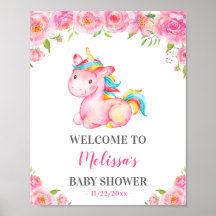 Unicorn Pink Girl Babydusche Sprinkle Empfang