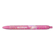 Unicorn Pink Gold Glitzer Ombre Girl Personalisier