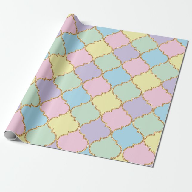 Unicorn Pink Lila Glitzer Girly Birthday Geschenkpapier (Ungerollt)