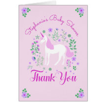 Unicorn Pink Personalisiert Baby Dusche Vielen Dan