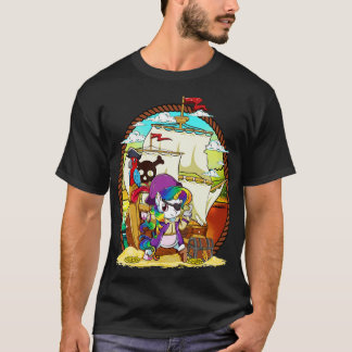 Unicorn Pirate Party Magical Ship Niedlich Girly T-Shirt