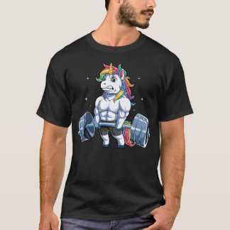 Unicorn Poids T-shirt Fitness Gym Deadlift