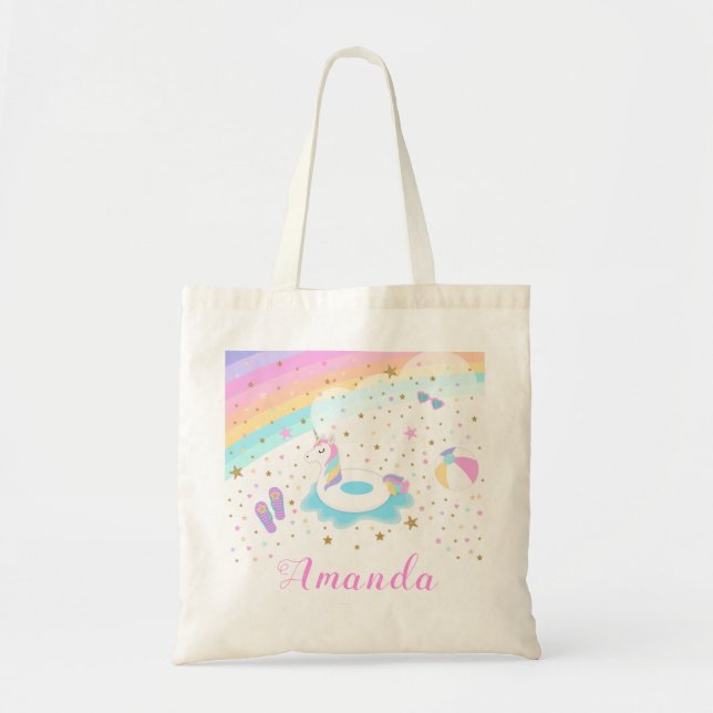 Unicorn-Pool-Floss-Taschen-Tasche Tragetasche (Vorne)