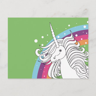 UNICORN POSTCARD GREEN POSTKARTE