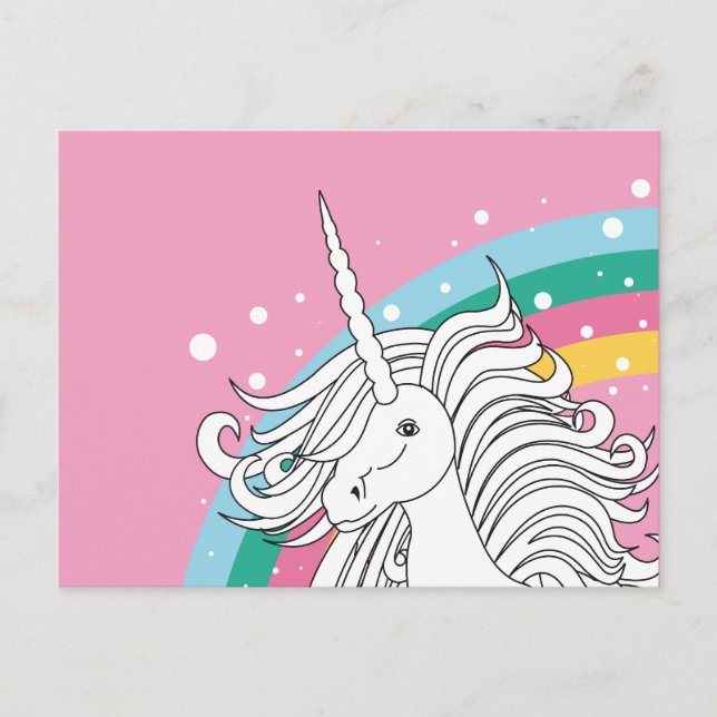 UNICORN POSTCARD PINK POSTKARTE (Vorderseite)