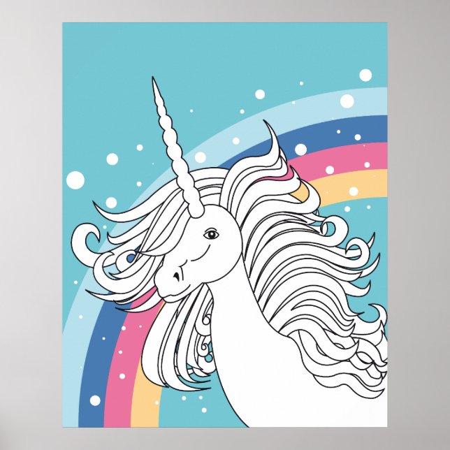 UNICORN POSTER BLUE (Vorne)
