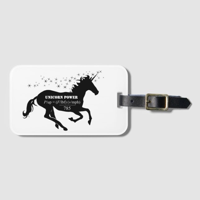 Unicorn Power Fake Math Formel Funny Gepäckanhänger (Vorderseite (Horizontal))