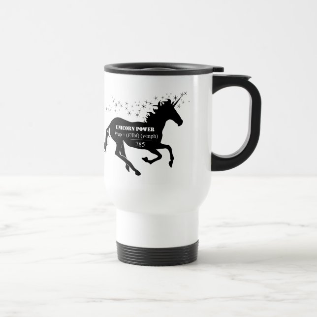 Unicorn Power Fake Math Formel Funny Reisebecher (Rechts)