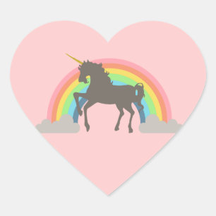 Unicorn-Power Herz-Aufkleber