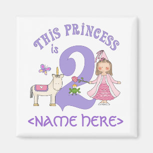 Unicorn Princess 2. Geburtstag Magnet