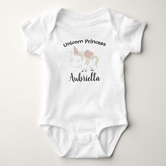 Unicorn Princess Baby Strampler (Vorderseite)