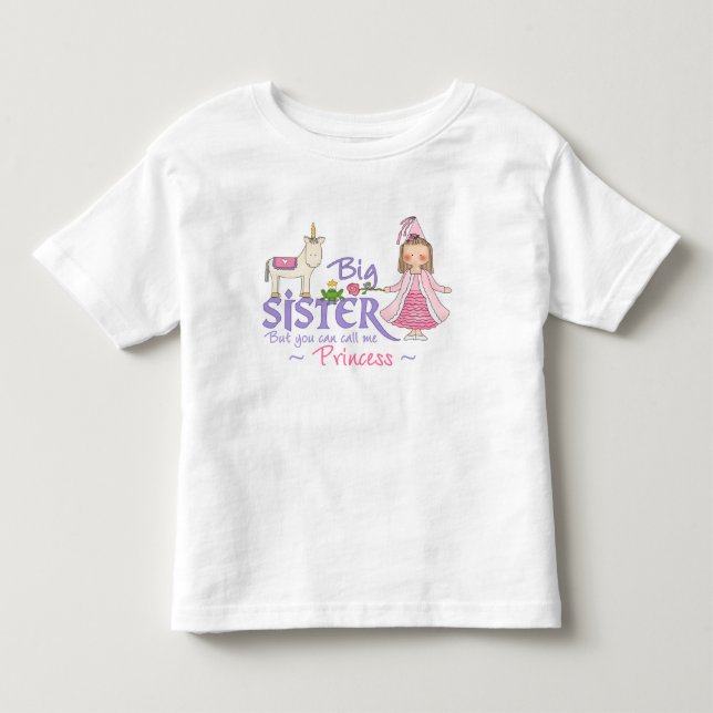 Unicorn Princess Big Sister T - Shirt (Vorderseite)