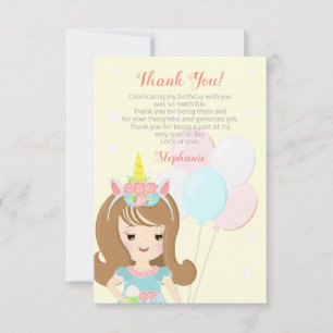 Unicorn Princess Carte de remerciements