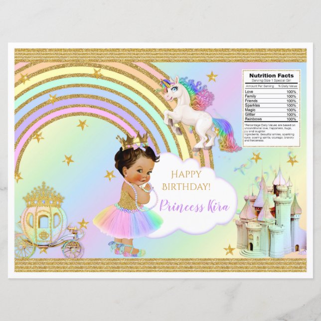Unicorn Princess Castle Rainbow Baby Girl Chip Bag (Vorderseite)