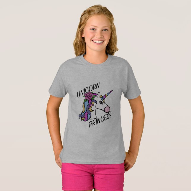 Unicorn Princess Design - T-shirt de base pour fil (Devant entier)