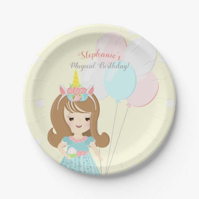 Unicorn Princess Pappteller (Vorderseite)