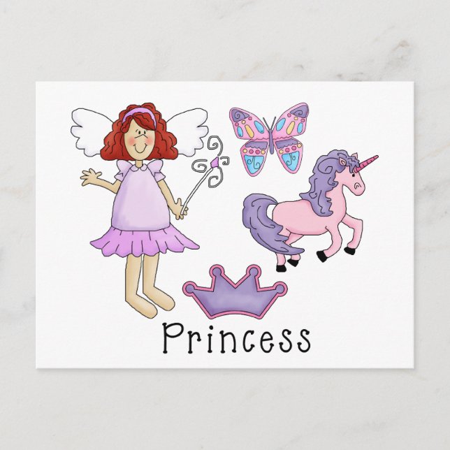Unicorn Princess Postkarte (Vorderseite)