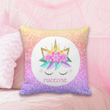 Unicorn Princess Rainbow Glitzer Personalisierter
