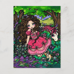 Unicorn Prinzessin Fantasy Faia Kunst, Dichtung un Postkarte