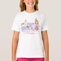 Unicorn Prinzessin Mittlere Schwester T - Shirt
