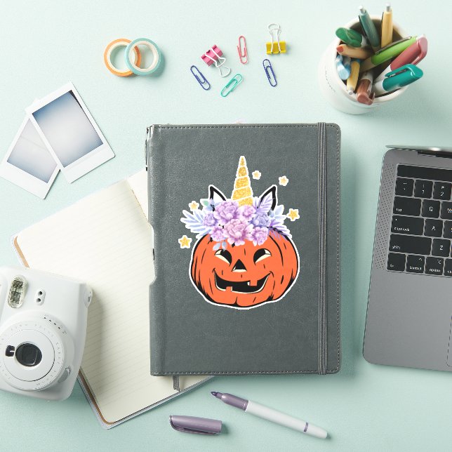 Unicorn Pumpkin Halloween Design Aufkleber (iPad Hülle)