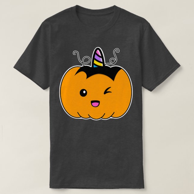 Unicorn Pumpkin Halloween Unicorn Unicor T-Shirt (Design vorne)