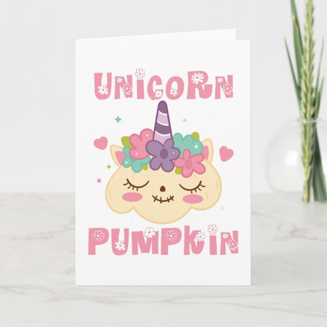 Unicorn Pumpkin Princess Karte (Vorderseite)