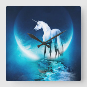 Unicorn Quadratische Wanduhr