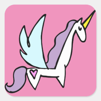 UNICORN QUADRATISCHER AUFKLEBER