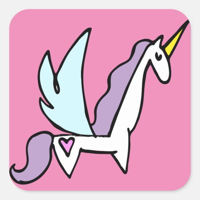 UNICORN QUADRATISCHER AUFKLEBER (Vorderseite)