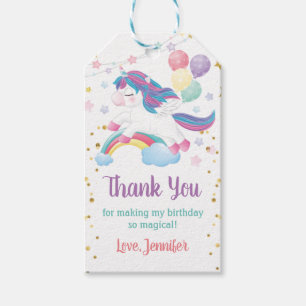 Unicorn Rainbow Birthday Baby Shower Geschenkanhänger