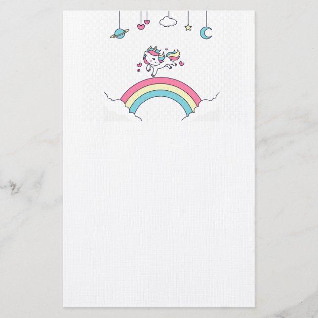 Unicorn Rainbow Briefpapier (Vorderseite)