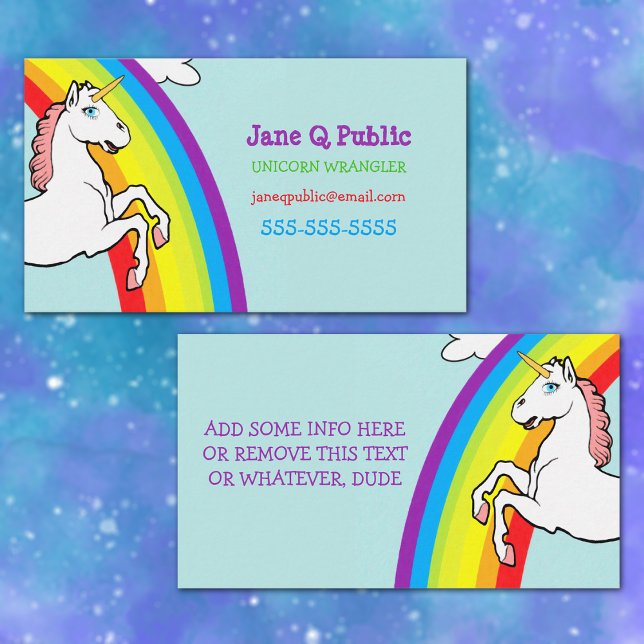 Unicorn Rainbow Business Card Visitenkarte (Von Creator hochgeladen)