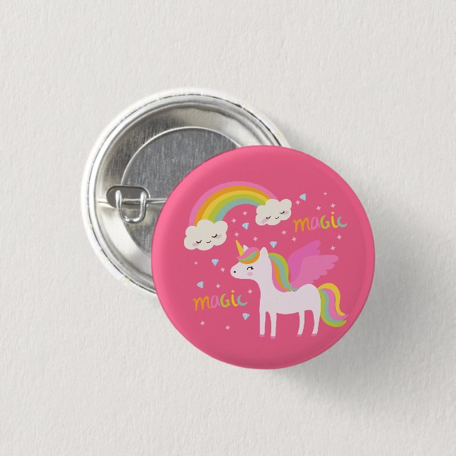 Unicorn Rainbow Button (Vorne & Hinten)