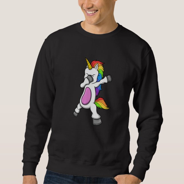 Unicorn  Rainbow Dabbing Unicorn Sweatshirt (Vorderseite)