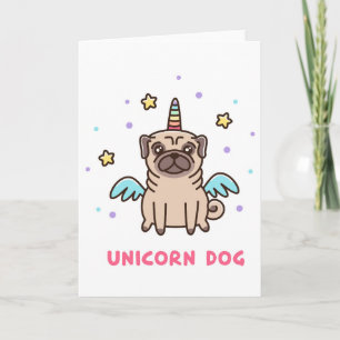 Unicorn Rainbow Dog Karte