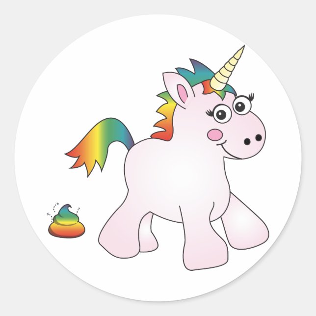 Unicorn Rainbow Gekackt - Stickers (Vorderseite)
