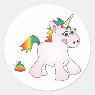 Unicorn Rainbow Gekackt - Stickers