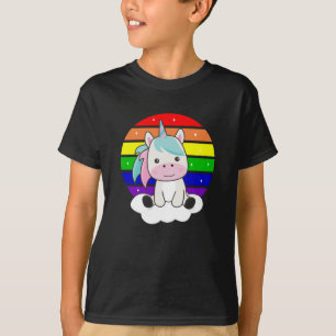 Unicorn Rainbow Glitzer Kawaii Einhorn Farbenfroh T-Shirt