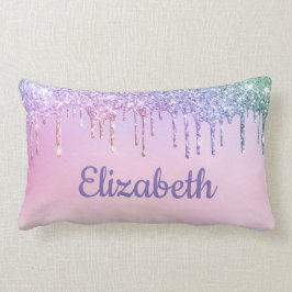Unicorn Rainbow Glitzer Personalisiert Lendenkissen