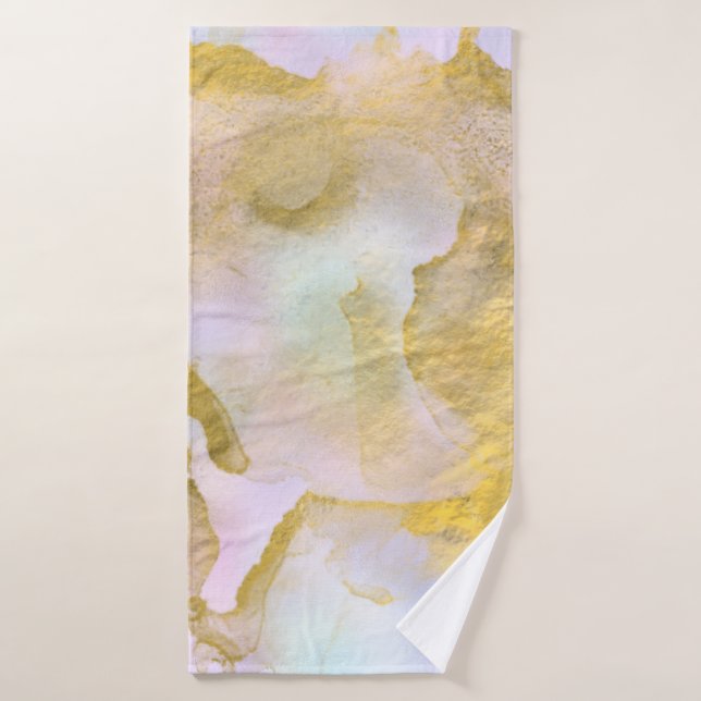 *~* Unicorn Rainbow Holograghic Pastel Gold AP1 Badehandtuch (Badehandtuch)