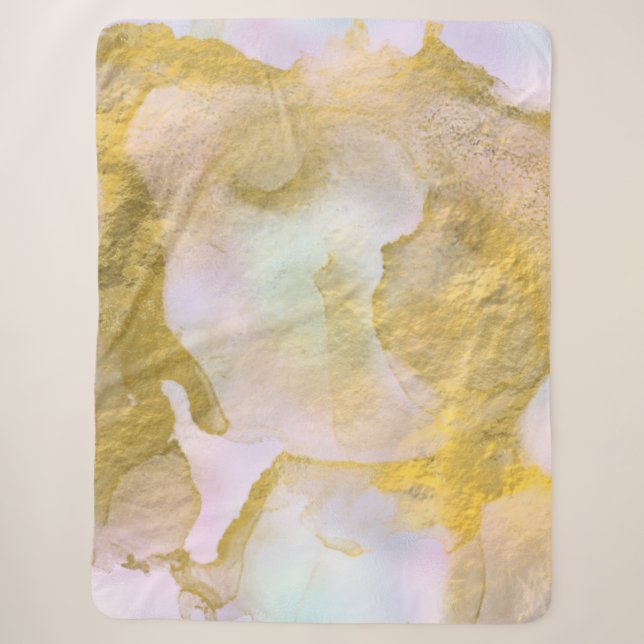 *~* Unicorn Rainbow Holograghic Pastel Gold AP1 Sherpadecke (Vorderseite)
