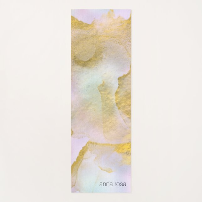 *~* Unicorn Rainbow Holograghic Pastel Gold AP1 Yogamatte (Vorderseite)
